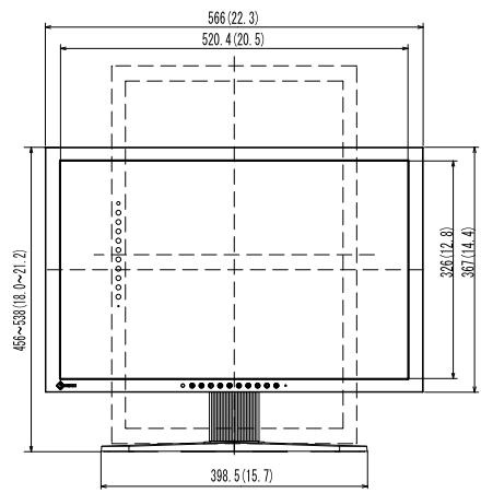 EIZO COLORGRAPHIC CG275W - Dimensions externes - 9