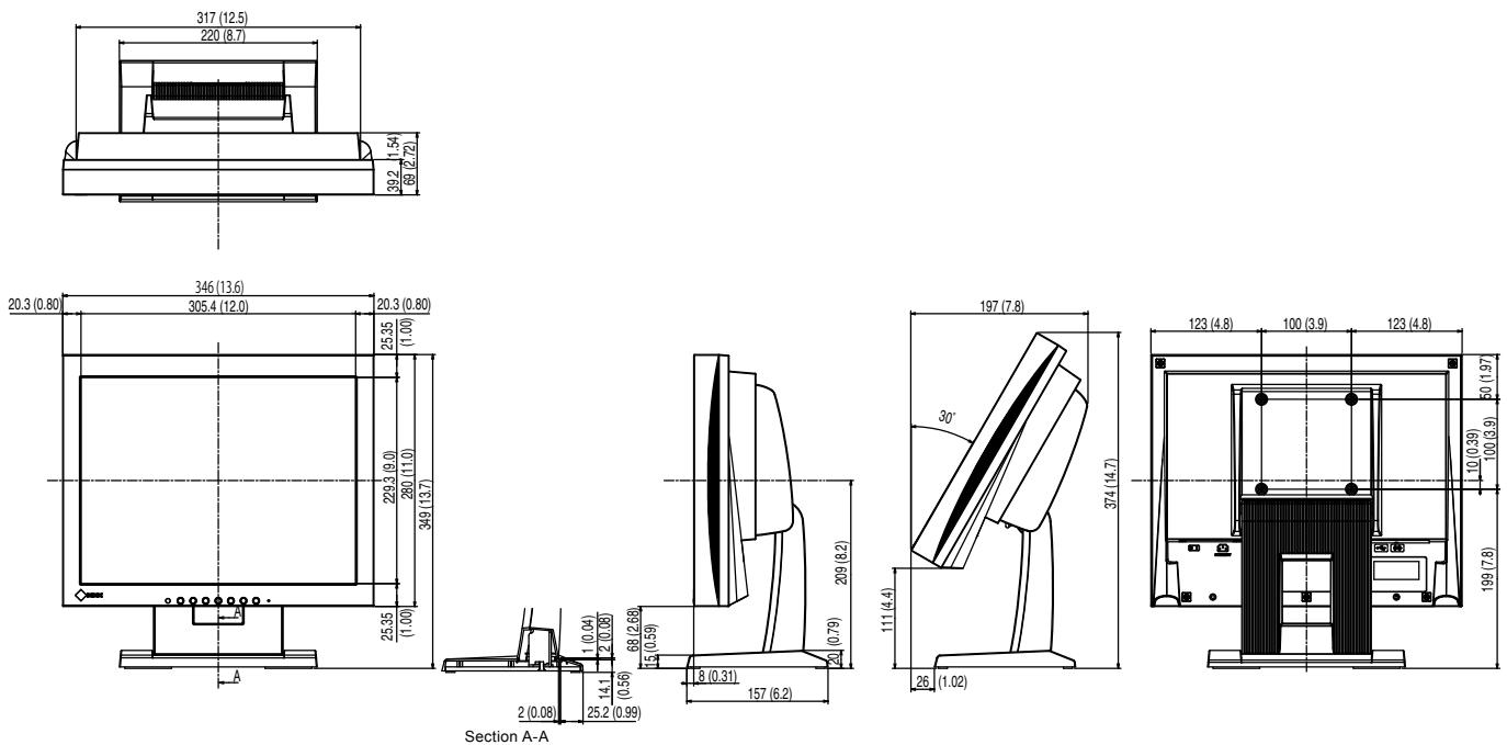 EIZO DURAVISION FDX1501 - Dimensions externes - 2