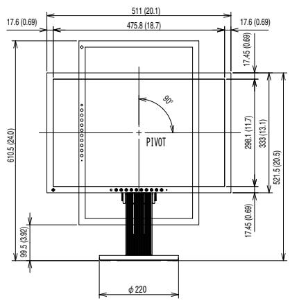 EIZO FLEXSCAN S2233W,  FLEXSCAN S2243W,  FLEXSCAN S2433WFS - S2233W/S2243W (Pied réglabè en hauteur) - 10