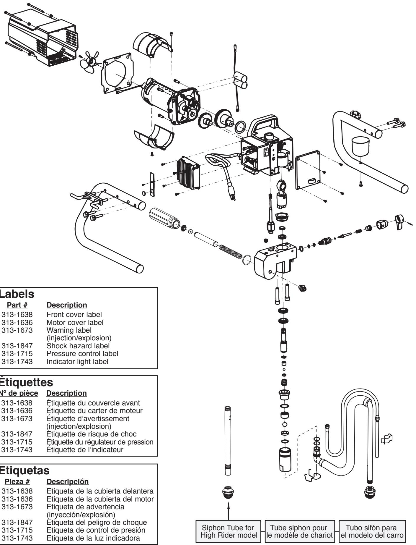 TITAN 640I - Main Assembly · Vue d'ensemble · Ensamblaje principal - 1
