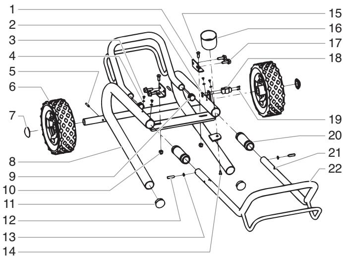 TITAN 640I - Low Rider Assembly · Basse chariot · Ensamblaje del bajo carro (P/N 705-200) - 1