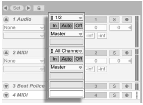ABLETON LIVE 5.2 - Choix d'une entrée - 1