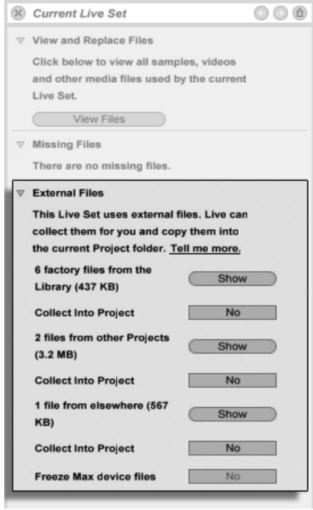 ABLETON LIVE 8.2 - Réunion des fichiers externes - 1