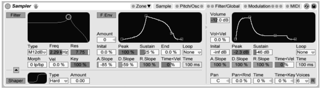 ABLETON LIVE 8.2 - L'onglet Filter/Global - 1
