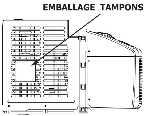 FRIGIDAIRE FRA064VU1 - Retirez tout l'emballage de l'intérieur du carton, avec tous les tampons placés entre les évents lateraux. - 1