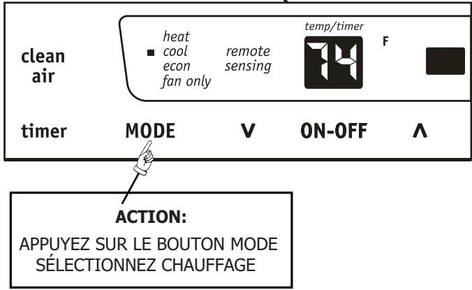 FRIGIDAIRE FRA08PZU1 - FONCTION DE CHAUFFAGE (sur certains modèles): - 1