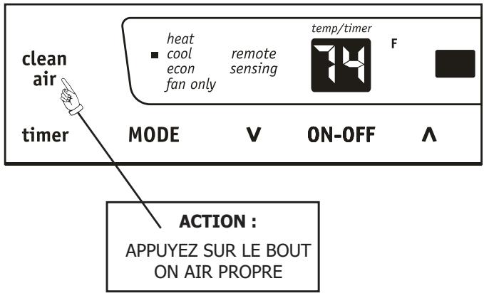 FRIGIDAIRE FRA12EZU2 - FONCTION AIR PROPRE(sur certains modèles) : - 1