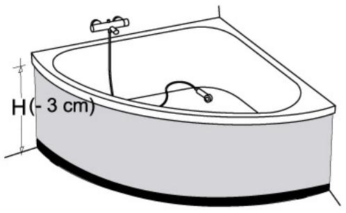 LAZER TABLIER DECOR - mesurer la hauteur H du tablier puis retrancher 3 cm à la dimension obtenue - 1