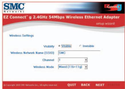 SMC 2870W - Utilisation de l'assistant EZ installation wizard - 9
