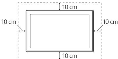 SAMSUNG UE49MU6505, UE55MU6505, UE65MU6505 - Fornecimento de ventilação adequada para o televisor - 2