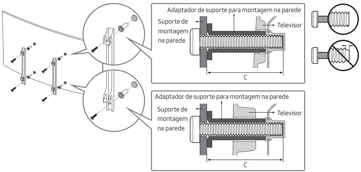 SAMSUNG UE49MU6505, UE55MU6505, UE65MU6505 - Montagem do televisor numa parede - 2