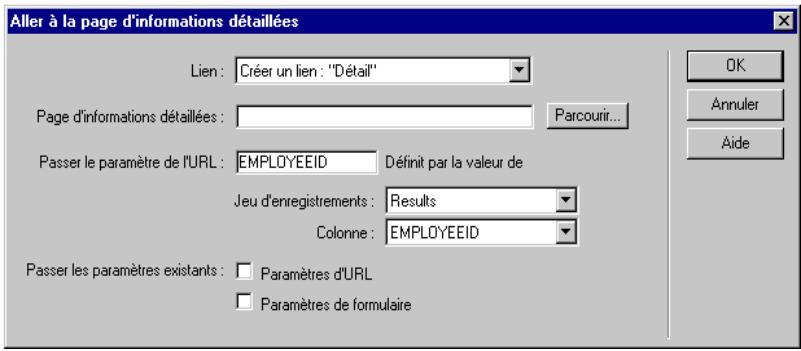 MACROMEDIA DREAMWEAVER MX - Pour transformer la page de résultats en page d'informations détaillées : - 1