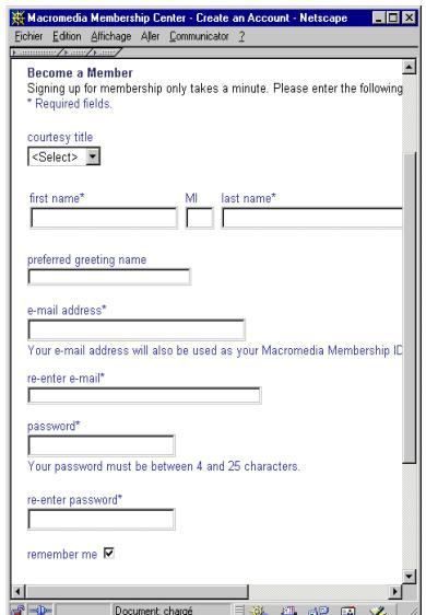 MACROMEDIA DREAMWEAVER MX - Création d'une page d'enregistrement - 1