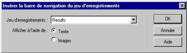 MACROMEDIA DREAMWEAVER MX - Création en une seule opération de la barre de navigation de jeu d'enregistrements - 3