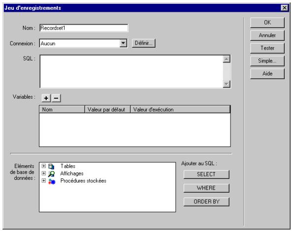 MACROMEDIA DREAMWEAVER MX - Pour rechercher des enregistrements dans une base de données à l'aide d'une instruction SQL : - 1