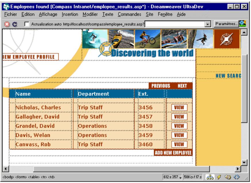 MACROMEDIA DREAMWEAVER MX - Utilisation de la fenêtre live data - 2