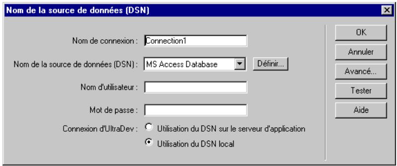 MACROMEDIA DREAMWEAVER MX - Pour créer une connexion à une base de données (si un DSN a été configuré sur votre serveur web) - 1