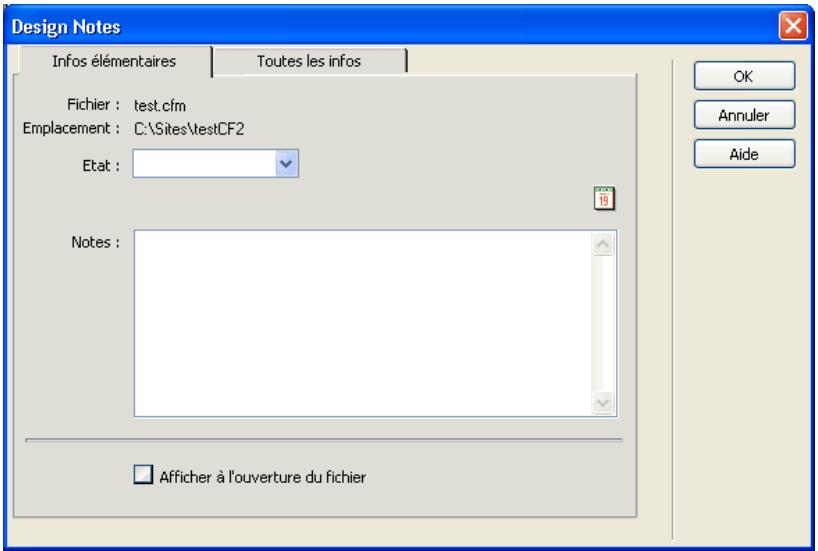 MACROMEDIA DREAMWEAVER MX 6 - Pour ajouter des Design Notes à un document : - 1