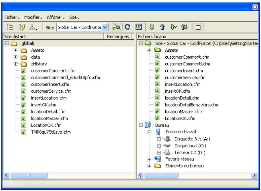 MACROMEDIA DREAMWEAVER MX 6 - A propos du panneau Site - 1