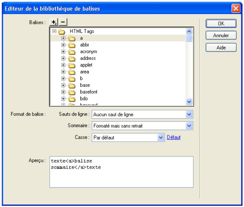 MACROMEDIA DREAMWEAVER MX 6 - Gestion des bibliothèques de balises - 1
