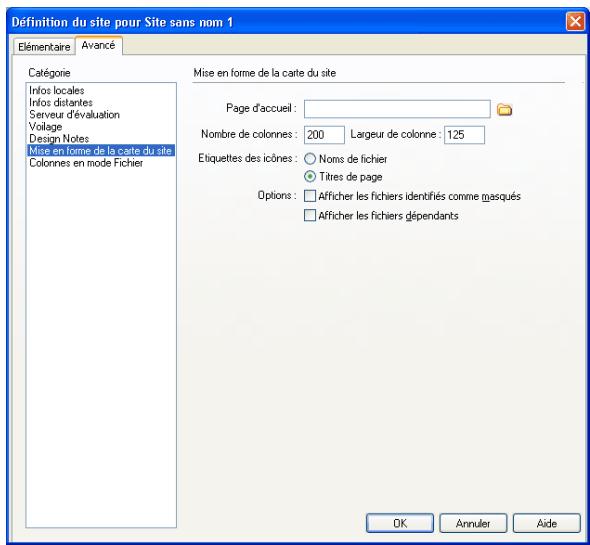 MACROMEDIA DREAMWEAVER MX 6 - Utilisation de la carte du site - 1