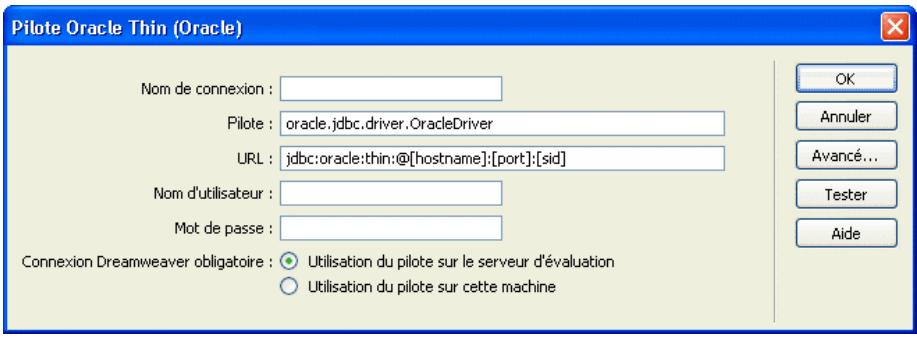 MACROMEDIA DREAMWEAVER MX 6 - A propos des paramètres de connexion JDBC - 1