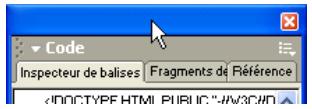 MACROMEDIA DREAMWEAVER MX 6 - Gestion des panneaux et des groupes de panneaux - 4