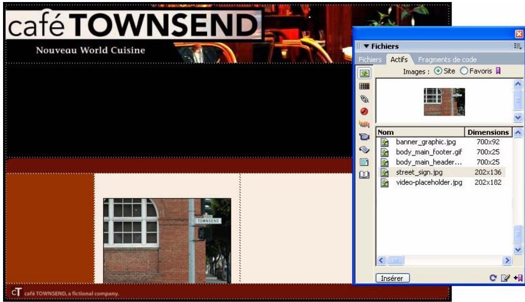 MACROMEDIA STUDIO 8-DCOUVERTE DE STUDIO 8 - Insérez une image à partir du panneau actifs - 4