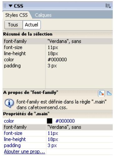 MACROMEDIA STUDIO 8-DCOUVERTE DE STUDIO 8 - Panneau styles CSS - 1