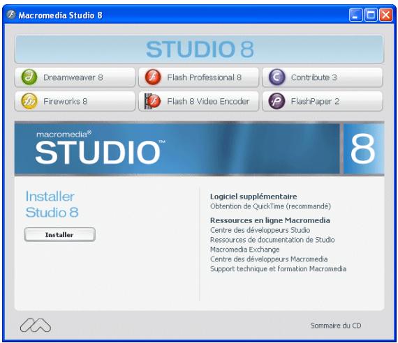 MACROMEDIA STUDIO 8-DCOUVERTE DE STUDIO 8 - Pour installer studio 8 sur les systèmes d'exploitation windows ou macintosh : - 1