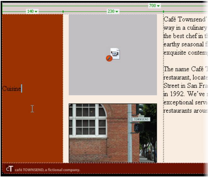 MACROMEDIA STUDIO 8-DCOUVERTE DE STUDIO 8 - Insérez du texte pour une barre de navigation - 1