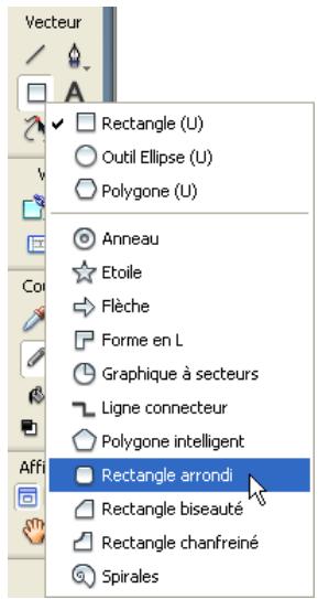 MACROMEDIA STUDIO 8-DCOUVERTE DE STUDIO 8 - Création et modification d'un rectangle arrondi - 1