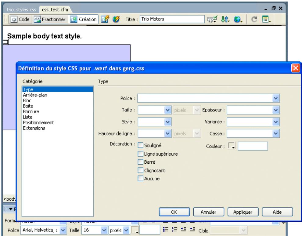 MACROMEDIA STUDIO MX 2004-A LA DCOUVERTE DE STUDIO MX - Création de mises en forme de pages dans dreamweaver - 1
