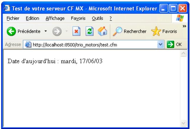 MACROMEDIA STUDIO MX 2004-A LA DCOUVERTE DE STUDIO MX - Pour tester le serveur d'application : - 1
