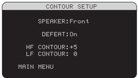 ROTEL RSX-1067 - De klankkleurinstelling van de individuele kanalen "CONTOUR SETUP" - 1
