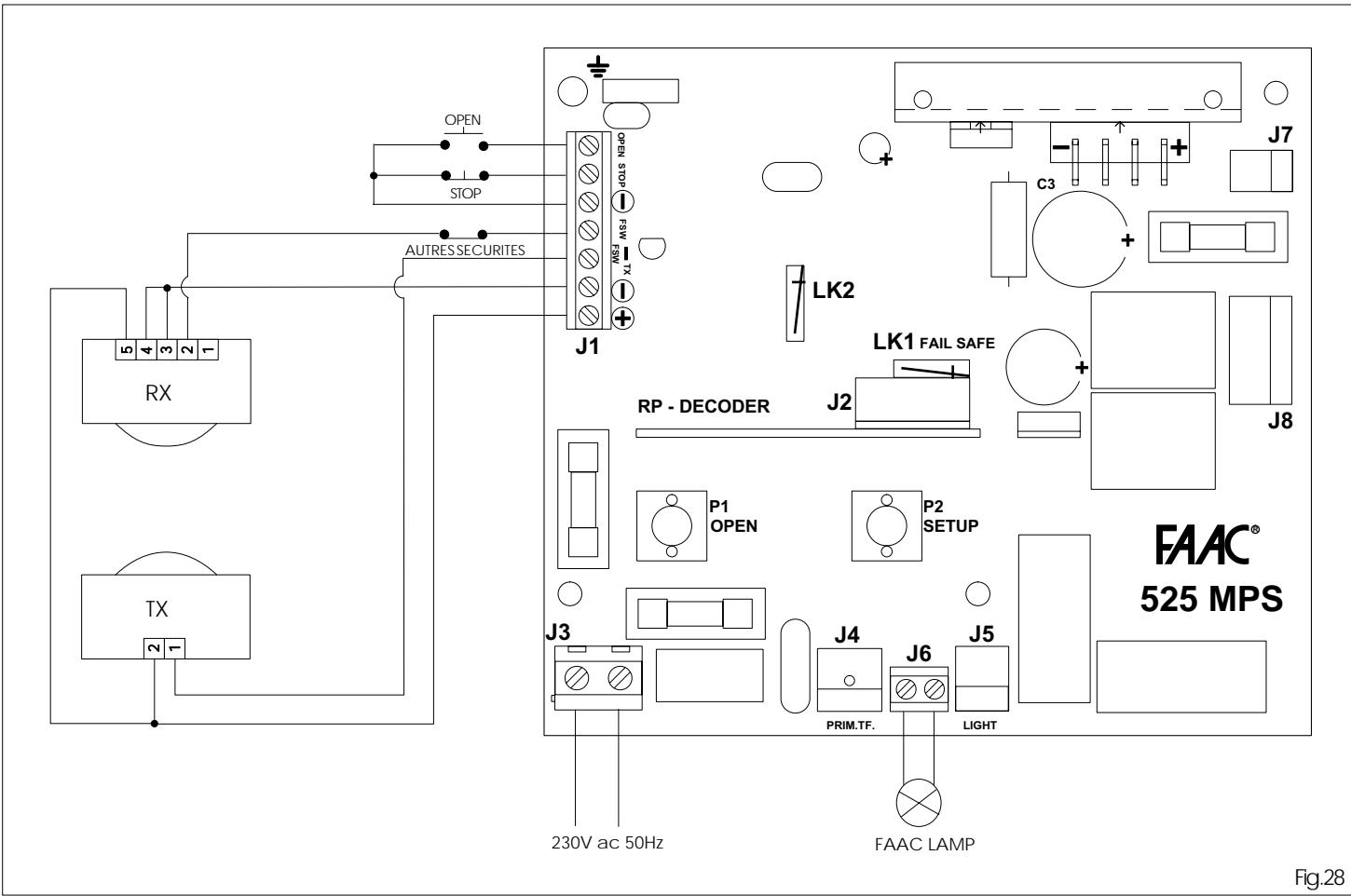 FAAC AUTOMATION 530 - Connecteur J2 (basse tension). - 1