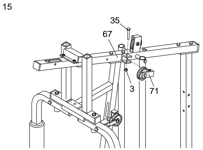 WESLO GYM 3000 - ATTENTION: Faites bien attention d'éviter de basculer les Poids (25) avant que l' étape 9 ne soit terminée. - 15