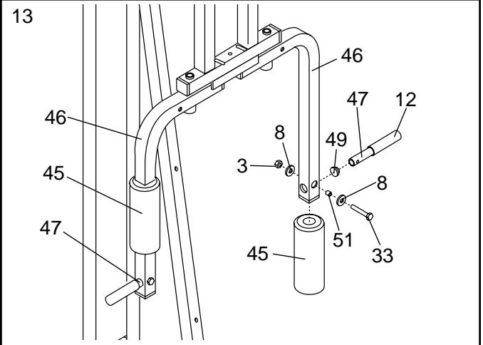 WESLO GYM 3000 - ATTENTION: Faites bien attention d'éviter de basculer les Poids (25) avant que l' étape 9 ne soit terminée. - 13