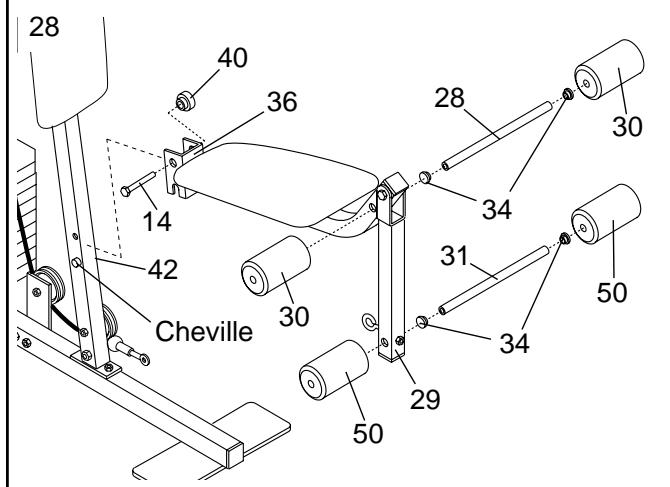 WESLO GYM 3000 - ATTENTION: Faites bien attention d'éviter de basculer les Poids (25) avant que l' étape 9 ne soit terminée. - 7