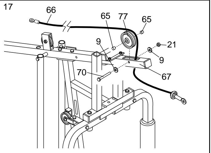 WESLO GYM 3000 - ATTENTION: Faites bien attention d'éviter de basculer les Poids (25) avant que l' étape 9 ne soit terminée. - 17