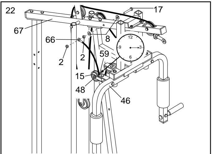 WESLO GYM 3000 - ATTENTION: Faites bien attention d'éviter de basculer les Poids (25) avant que l' étape 9 ne soit terminée. - 8