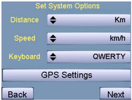 CARTREK 400 - Änderung der Optionen des Systems - 1