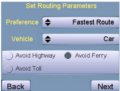 CARTREK 400 - Modifier les réglages d'itinéraire de votre solution de navigation. - 1