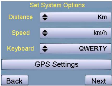 CARTREK 400 - Modifier les options système de votre appareil. - 1