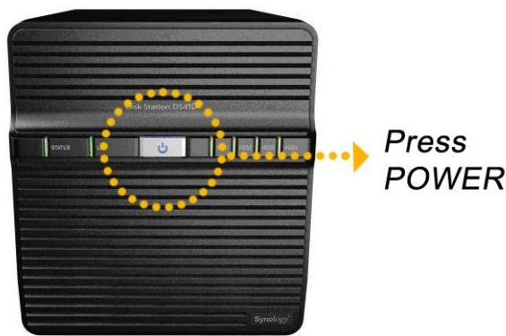 SYNOLOGY DS410 - METTRE le serveur sous tension - 3
