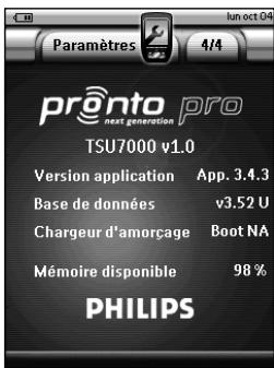 X10 PRONTOPRO NG RU 980 - Réglages - 4