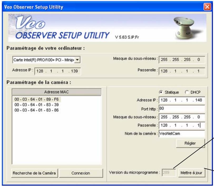 X10 VEO OBSERVER - Mise à jour du microprogramme de la caméra - 1
