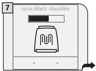 GAGGIA COFFEE - PENDANT CETTE OPÉRATION, LA PRÉSENCE D'UNE PERSONNE EST NÉCESSAIRE. ATTENTION! NE JAMAIS UTILISER DE VINAIGRE POUR DÉTARTRER LA MACHINE. - 8