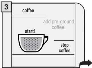 GAGGIA COFFEE - INSERT ONLY ONE SCOOP OF GROUND COFFEE AT A TIME. TWO CUPS OF COFFEE CANNOT BE DISPENSED AT THE SAME TIME. - 3