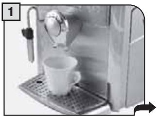 GAGGIA COFFEE - INSERT ONLY ONE SCOOP OF GROUND COFFEE AT A TIME. TWO CUPS OF COFFEE CANNOT BE DISPENSED AT THE SAME TIME. - 1